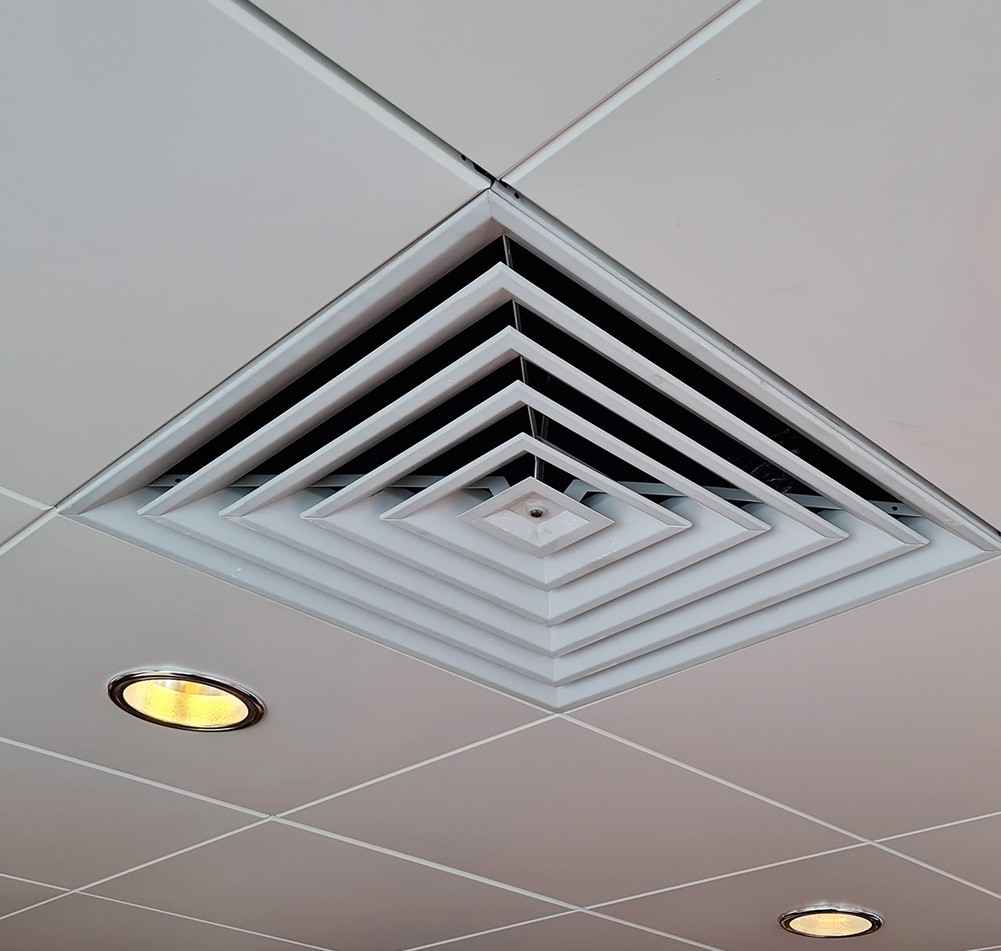 Ceiling air duct cleaned by air maintenance